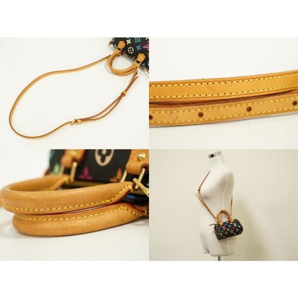 Louis Vuitton Mini Speedy Monogram Multicolor Shoulder Bag Handbag Noir - Picture 5 of 8